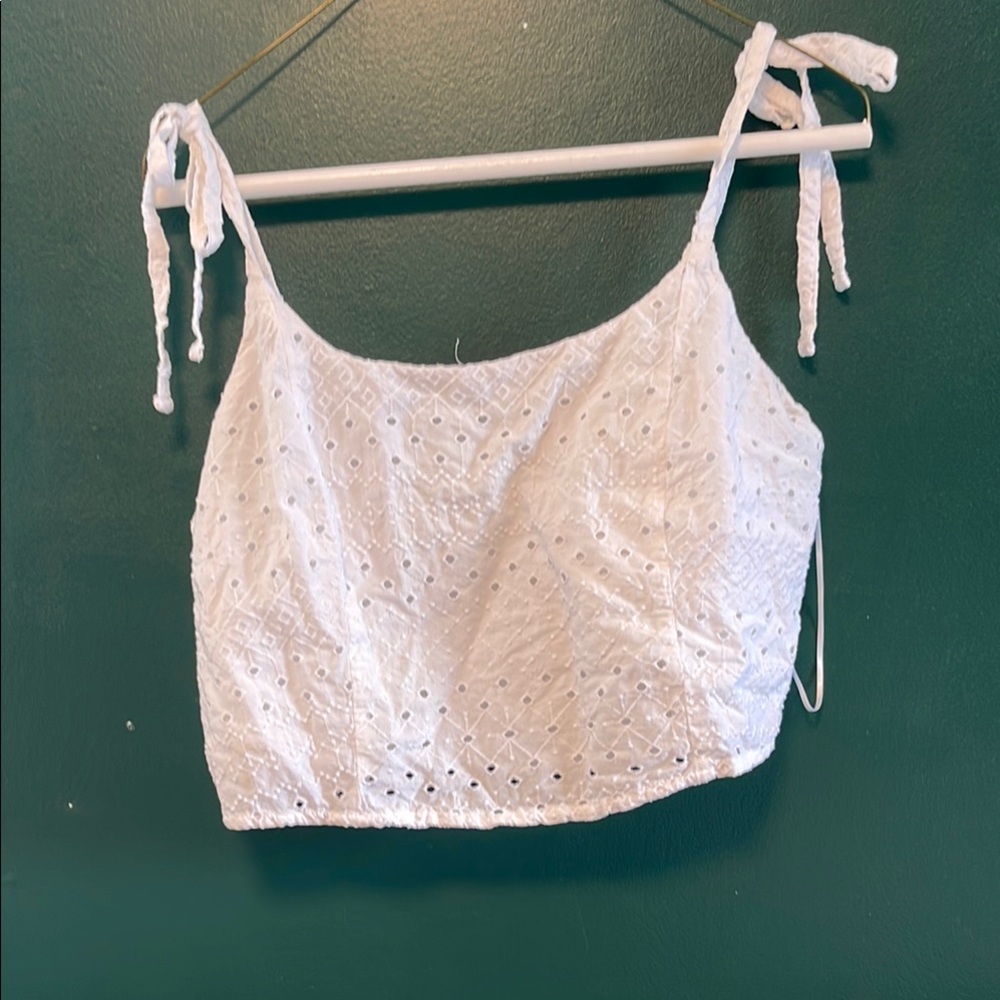 Old Navy White Tie Top Crop Camisole